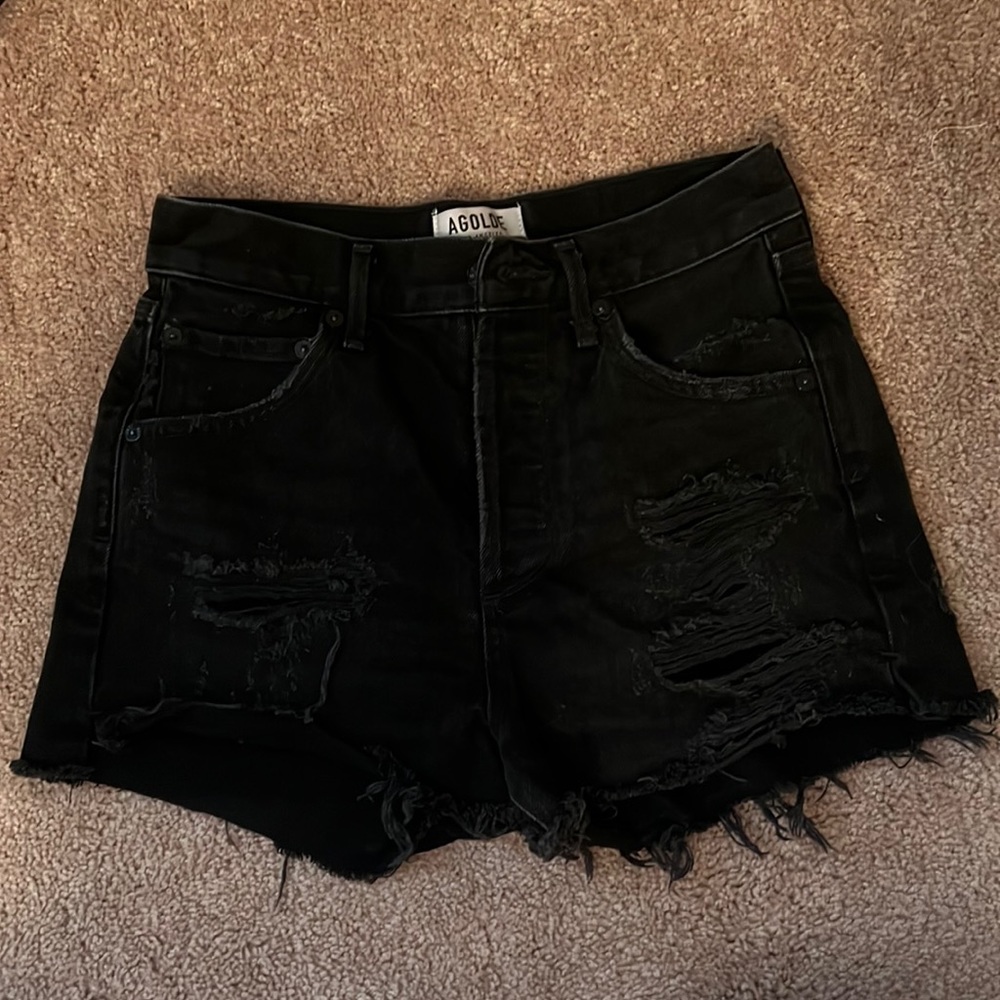 AGOLDE BLACK JEAN SHORTS SIZE 25